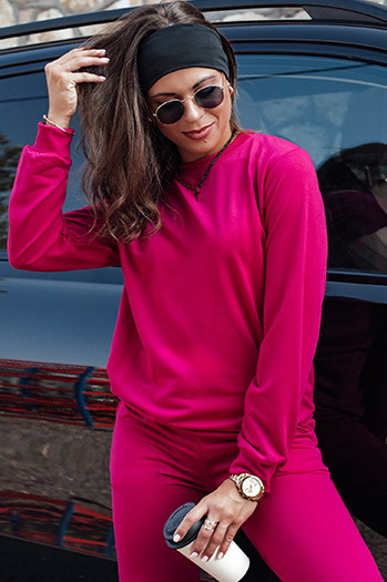 MILIAN fuchsia Damen Trainingsanzug Set Dstreet AY1099