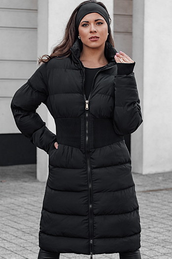 Lange Damen Winter Steppjacke FABWARM schwarz Dstreet TY4620