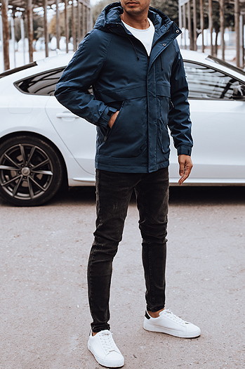 Herren Übergangsjacke mit Kapuze blau Dstreet TX4882