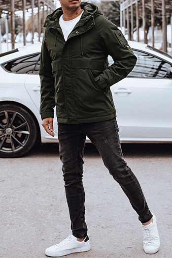 Herren Übergangsjacke mit Kapuze grün Dstreet TX4884