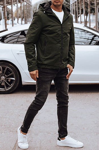 Herren Übergangsjacke mit Kapuze grün Dstreet TX4888