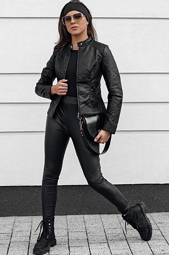 SKINVEX Damen Lederjacke schwarz Dstreet TY4629