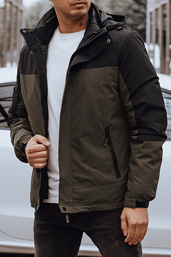 Herren Winterjacke mit Kapuze grün Dstreet TX4896