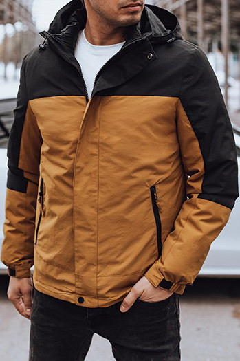 Herren Übergangsjacke mit Kapuze camel Dstreet TX4898