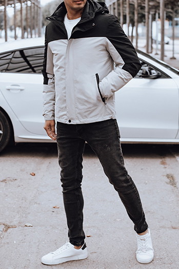 Herren Übergangsjacke mit Kapuze grau Dstreet TX4900