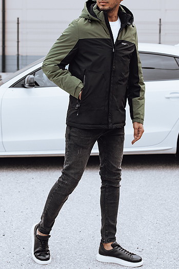 Herren Winterjacke mit abnehmbarer Kapuze schwarz Dstreet TX4903