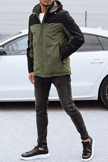 Herren Winterjacke mit abnehmbarer Kapuze grün Dstreet TX4913