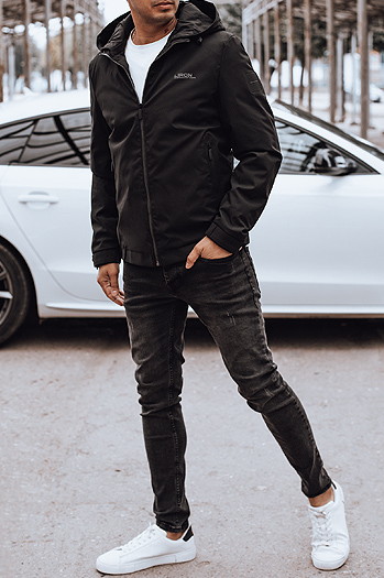 Herren Übergangsjacke mit Kapuze schwarz Dstreet TX4915