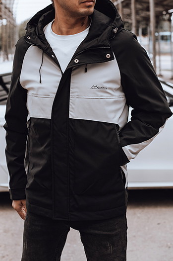 Herren Übergangs-Regenjacke schwarz/grau Dstreet TX4916