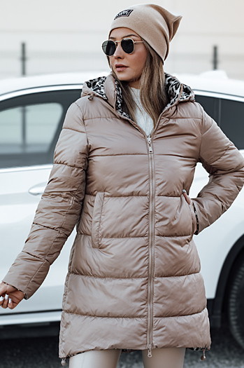 Damen Winterjacke PURRBREEZ lang gesteppt wendbar mit Kapuze camel Dstreet TY4660