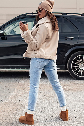 Damen Leder Winterjacke BELLCIAO beige Dstreet TY4687