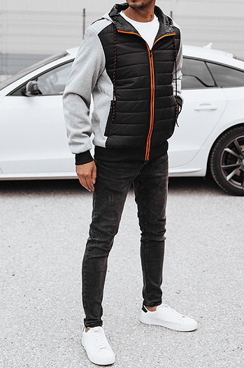 Herren Übergangsjacke mit Steppkapuze hellgrau Dstreet TX4921