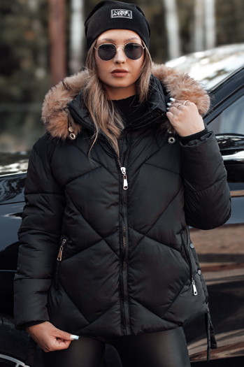 Damen Winterjacke LESISI gesteppt mit Kapuze schwarz Dstreet TY4716