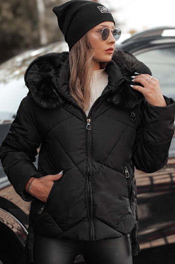 MODIVA gesteppte Damen Winterjacke mit Kapuze schwarz Dstreet TY4726