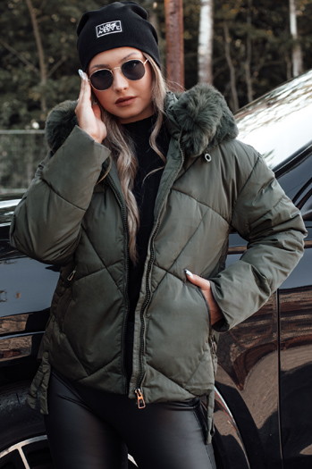 MODIVA gesteppte Damen Winterjacke mit Kapuze grün Dstreet TY4727