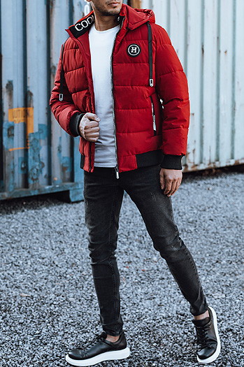 Herren Steppwinterjacke mit Kapuze kastanienbraun Dstreet TX4946