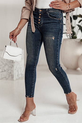 DENIMORI Damen Denim-Hose mit Reibung blau Dstreet UY2210
