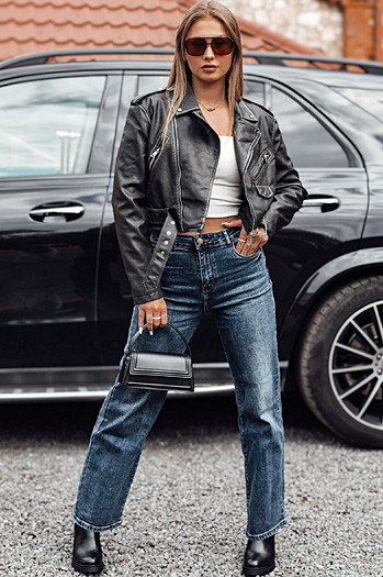 Damen Denim-Hose WESTCODE weit, hoch, blau Dstreet UY2212
