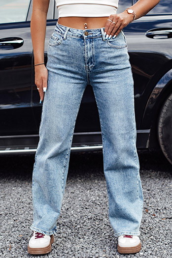 Damen JEANFLOW Baggy Jeans Hose hellblau Dstreet UY2227