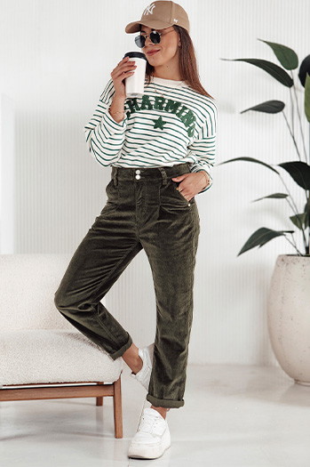 Damen Cordhose erdfarben grün Dstreet UY2231