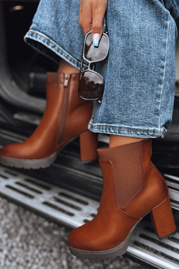 ROCKSTEP Damen hochhackige Kamel-Stiefel Dstreet ZY0498
