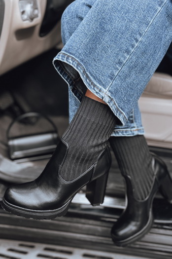 DOMVIBE Damenstiefel mit klobigem Absatz schwarz Dstreet ZY0515