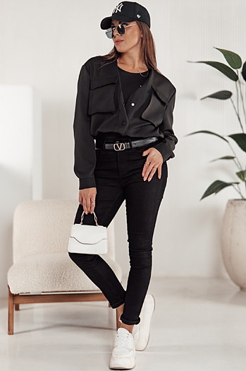 Damen BLACKIN Röhrenhose schwarz Dstreet UY2240