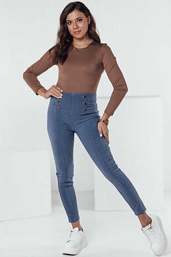 Damenhose LUXTILIO mit hoher Taille blau Dstreet UY2248