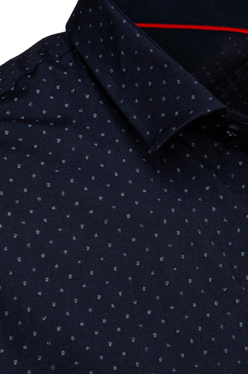 Herren Langarmhemd dunkelblau Dstreet DX2632