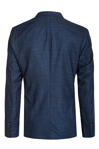 Einreihiger indigoblauer Blazer für Männer Dstreet MX0622