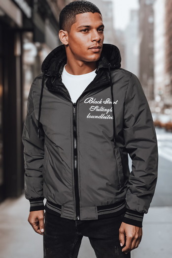 Herren-Wendejacke mit Kapuze schwarz Dstreet TX4951