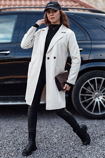 LINNORE Damenmantel in Übergröße lang beige Dstreet NY0706