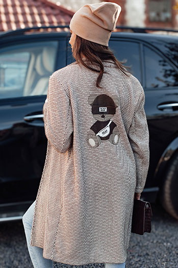Damenmantel in Übergröße TEDDSTYLE beige Dstreet NY0724