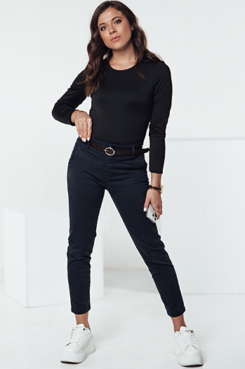 TRENDIOSS Damenhose mit Gürtel navy blau Dstreet UY2267