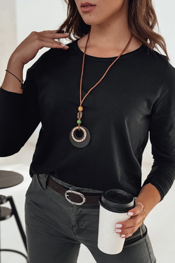 MINIMODA Damen Einheitsgröße Bluse mit Anhänger schwarz Dstreet RY2678