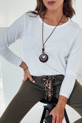MINIMODA Damen Einheitsgröße Bluse mit Anhänger weiß Dstreet RY2679