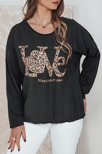 Damen Einheitsgröße Bluse LOVEGLOW dunkelgrau Dstreet RY2697
