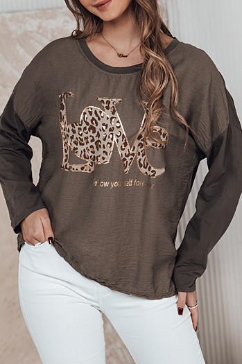 Damen Einheitsgröße Bluse LOVEGLOW dunkelbraun Dstreet RY2698