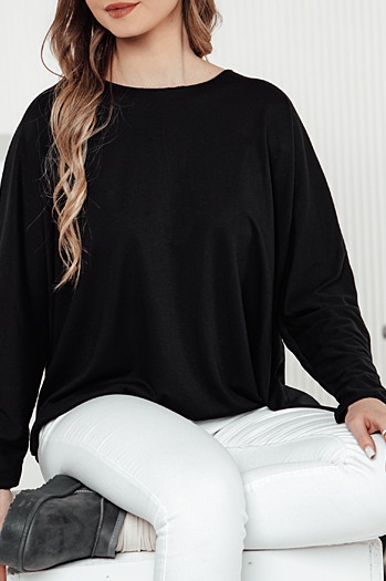 LOOSEFEMME Damen Oversize Bluse mit Anhänger mit schwarzer Dstreet RY2705
