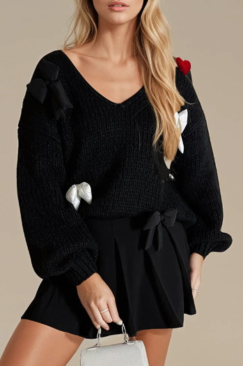 Damen Einheitsgröße Pullover PUREBOW schwarz Dstreet MY2364