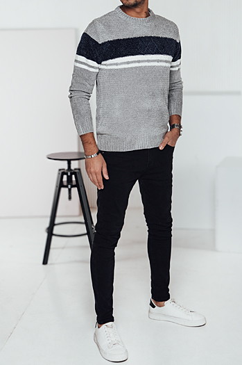 Grauer Pullover für Männer Dstreet WX2245