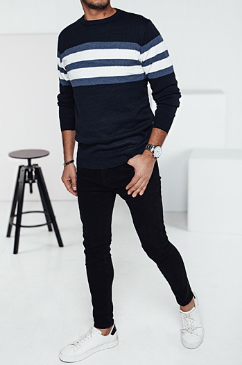 Marineblauer Herren-Pullover Dstreet WX2248