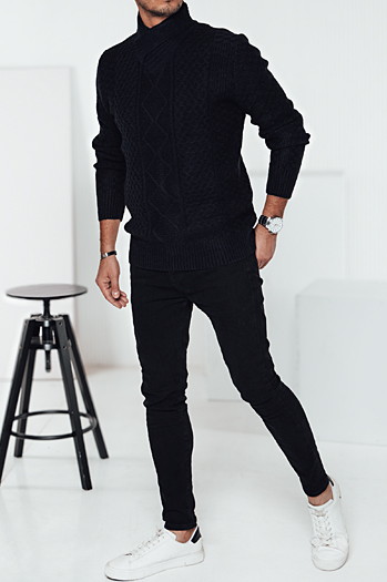 Schwarzer Herren-Pullover Dstreet WX2253