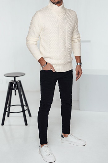 Weißer Herren-Pullover Dstreet WX2254