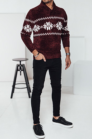 Burgunderroter Pullover für Männer Dstreet WX2271
