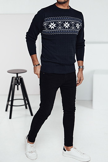 Marineblauer Herren-Pullover Dstreet WX2277