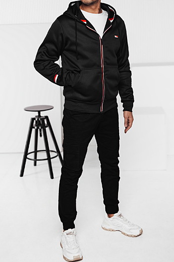 Herren Kapuzenpulli mit Reißverschluss schwarz Dstreet BX5855