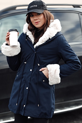 Damen Winter Parka Jacke STARBURST navy blau Dstreet TY4764