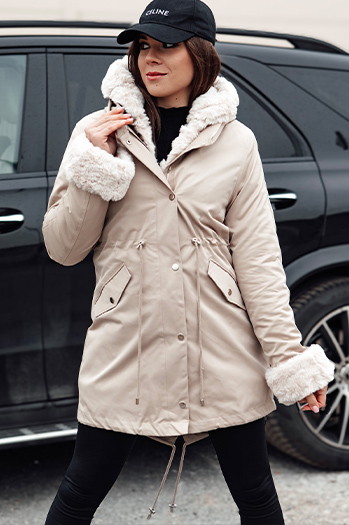 Damen Winter Parka Jacke ARCTIC beige Dstreet TY4767