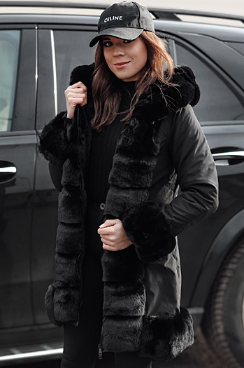 Damenjacke mit Pelz FURRWINT schwarz Dstreet TY4772